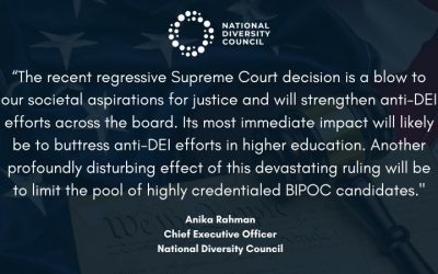 National Diversity Council issues the following statement in response to the Supreme Court’s decision to overturn affirmative action