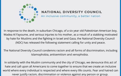 National Diversity Council has released the following statement calling for unity and peace in response to the hate crime in Chicago